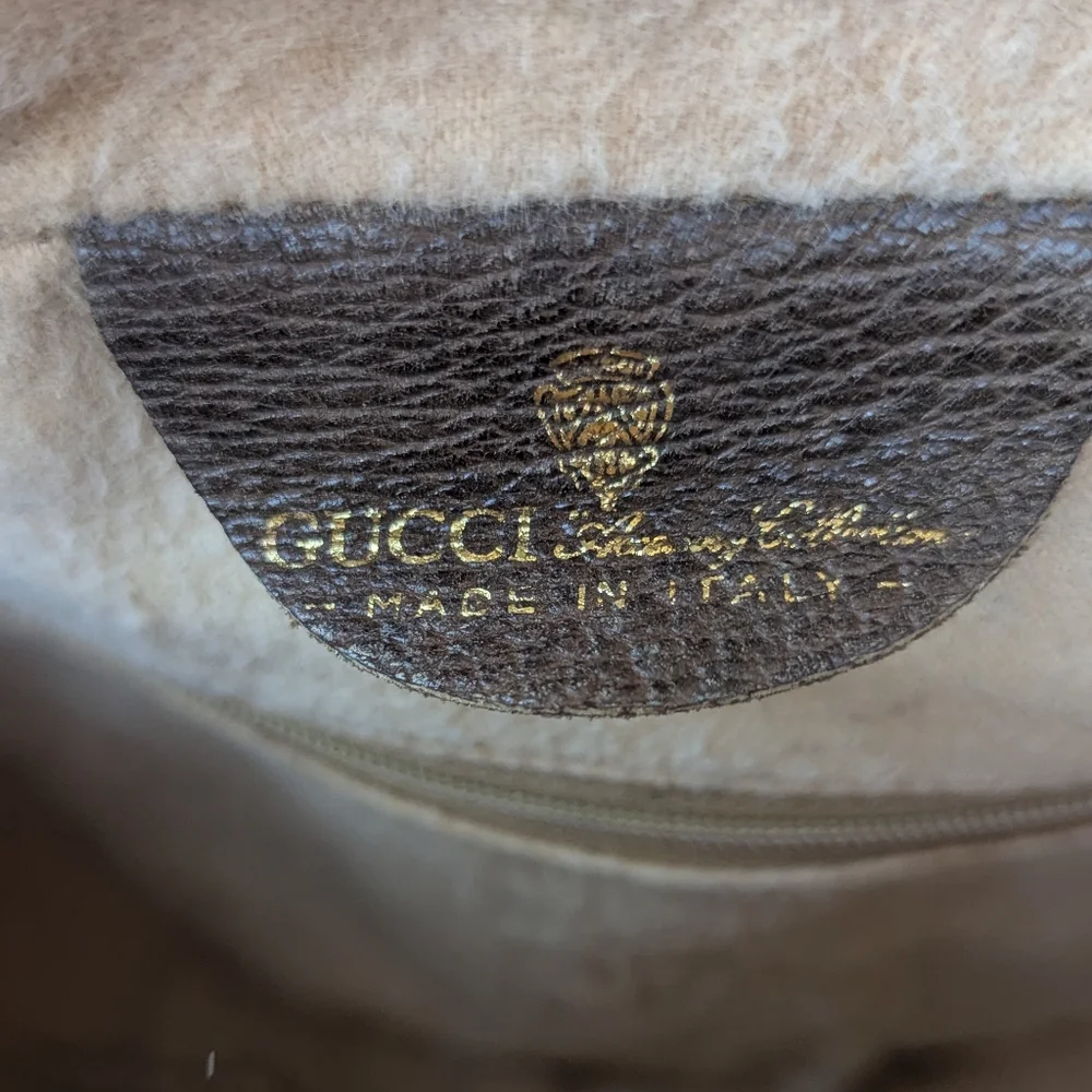 GUCCI VINTAGE GG MONOGRAM CANVAS LEATHER WOMEN'S SHOULDER CROSSBODY BAG - Picture 10 of 12